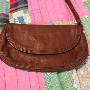 Lucky Brand Rich Brown Leather Clutch
